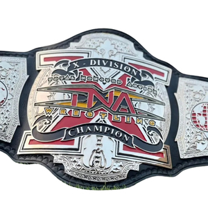 เข็มขัดแชมป์ TNA X-Division หนังสีดำ ดีไซน์สีเงินและสีแดง คุณภาพพรีเมียม สำหรับแฟนๆ MMA - Product Image 5