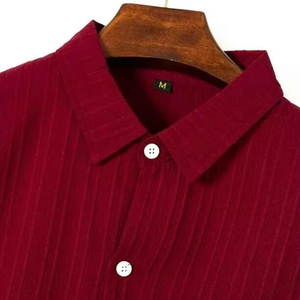 <b>Men's</b> Summer Simple Casual Beach Wear Two-Piece <b>Cardigan</b> With Printed Button-Up <b>Long</b>-Sleeved Polyester Shirt Woven Shorts - Product Image 2