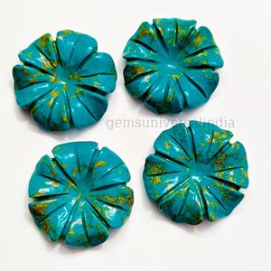 Turquesa Cobre con Forma de Flor Tallada, Gema Suelta de Turquesa AAA en Forma de Flor para Fabricación de Colgantes, Suministro de 20mm a Bajo Precio - Product Image 5
