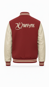 Veste décontractée professionnelle de style américain avec manches en cuir et patchs brodés, modèle Letterman - Product Image 6