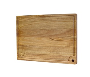 Planche à découper en bois d'acacia de qualité supérieure, épaisse, durable, compatible avec les couteaux, finition lisse avec rainure profonde pour les jus, idéale pour couper et servir - Product Image 6