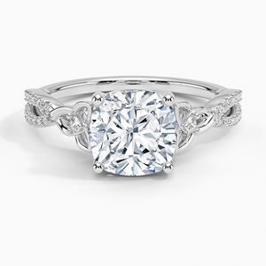 Anillo BOJ 0120 con Corte Cojín, Plata 925, Engaste de Garras, Anillo Solitario con Diamante de 2ct, Color D, VVS1, Moissanita, Certificado GRA - Product Image 1