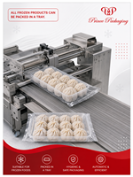 Machine d'emballage horizontale automatique à grande vitesse pour l'emballage alimentaire en papier et plastique, destinée aux raviolis, pains vapeur et aliments surgelés