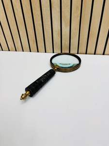 แว่นขยายทองเหลืองโบราณ 4 ชิ้น พร้อมด้ามจับไม้ดีไซน์สวย |   เลนส์อ่านหนังสือและตรวจสอบแบบพกพาสไตล์วินเทจ - Product Image 3