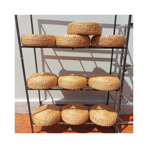 Organic Water Hyacinth Pouf Cushion Durable Straw Ottoman Foot <b>Stool</b> For Bedroom Balcony Low Table Seating Kit - Product Image 1