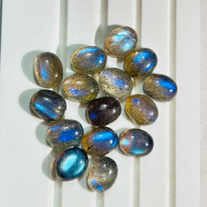 MAHNAJ GEMS Vente en gros de perles de bijoux en labradorite spectrolite naturelle, cabochons ovales, best-sellers, avec effet de changement de couleur, fil inclus - Product Image 2
