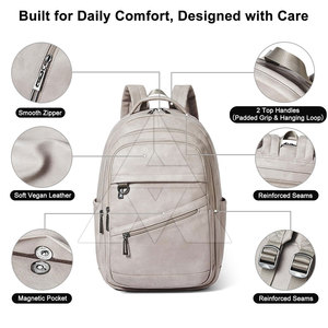Durable Material Custom Made Leather <b>Backpacks</b> Solid Color For Daily Comfort Leather <b>Backpacks</b> - Product Image 4