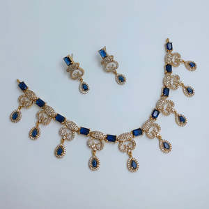 JeweleMarket 10575670BLU Ensemble de collier en diamants américains de style royal, bijoux fins de luxe, imitation perle, alliage de cuivre pour mariée - Product Image 6