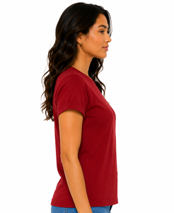 Camiseta Premium para Mujer con Puños Enrollados, Logotipo Personalizado Impreso, Apliques, Tela Ligera, Transpirable, Ecológica, de Secado Rápido, Corte Regular - Product Image 6