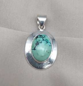 Pendentif turquoise bleu, argent sterling 925, bijoux en pierre naturelle faits à la main, exportateur en gros - Product Image 4