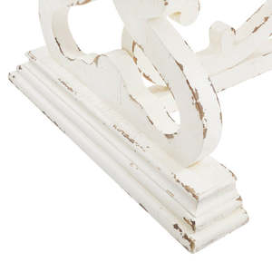 Elegant Distressed White Wooden <strong>Bench</strong> <strong>Table</strong> <strong>with</strong> Ornate Carved Base Traditional Contemporary Home Furniture for Coffee Decors - Product Image 2
