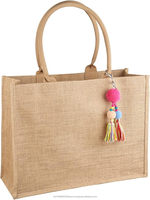 Bolsa de Mano Exclusiva JF de Yute y Lona, Ecológica, Moderna, Resistente, Plegable, Impermeable, para la Playa, Compras, Picnic, Viajes, Regalo para Mujer
