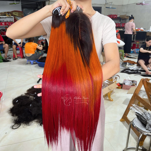 2024 Trendy Super Double Drawn hueso sin procesar recto HD para peluca Frontal de encaje extensiones vietnamitas alineadas con cutícula de un donante - Product Image 6