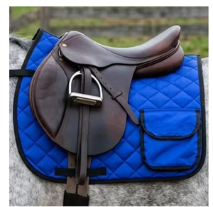 Tapis de selle matelassé en coton avec poche, personnalisable avec logo, confortable, polyvalent, pour l'équitation anglaise et le dressage, vente en gros, OEM - Product Image 3