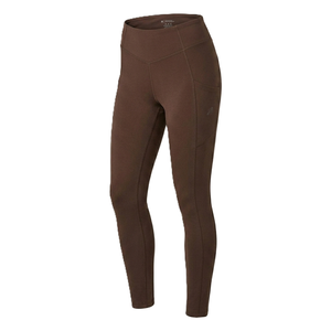 Choco Brown Color <b>Leggings</b> <b>with</b> <b>Pocket</b> High Waist Full Length Knitted Spandex Polyester Breathable Quick Dry Women's Activewear - Product Image 1