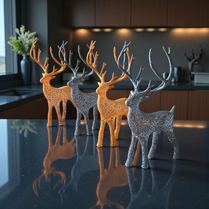 Unique Style Metal <b>Gold</b> Reindeer Decor Elegant Festive Accent for Holiday Party Decoration Accessory And Entryway <b>Console</b> <b>Table</b> - Product Image 4