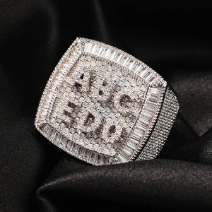 Joyería Starspire, Anillo Infantil con Moissanita Corte Baguette, Engaste de Puntas, Chapado en Oro Rosa, Oro Sólido de 10K, Estilo Hip Hop, para Boda o Compromiso - Product Image 2