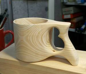 Tazas de Té de Madera Hechas a Mano, Forma Irregular, Diseño Wabi Sabi, con Asa, Acabado Natural, Juego de Vasos Rústicos - Product Image 6