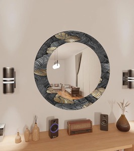 Round Handmade Contemporary Wall <b>Mirror</b> with Bone Inlay for Modern Decor Bathroom & Living Room Art From REHMAN <b>CRAFT</b> - Product Image 1