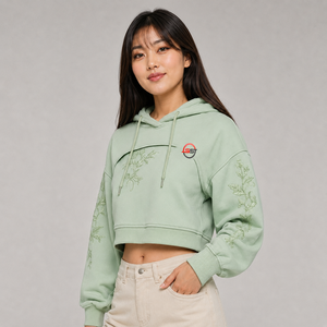 Top Selling <b>Women's</b> Cropped <b>Hoodie</b> Custom Logo <b>Soft</b> Cotton Fleece Warm Breathable Pullover Casual Wear <b>Women</b> Cropped <b>Hoodie</b> - Product Image 4