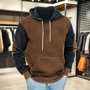 Sweat-shirt à capuche pour homme, coupe classique, en molleton de coton, décontracté, pull d'automne avec poche, design uni - Product Image 5