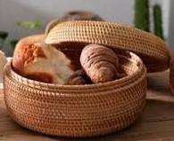 Ensemble de paniers de rangement ronds en rotin pour fruits et pain, récipients d'organisation en osier pour aliments - Product Image 4