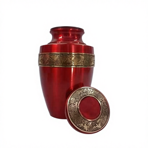 Urna Funeraria Ovalada de Aluminio Hecha a Mano Estilo Art Deco para Cenizas Humanas, Capacidad de 1-2L - Product Image 5