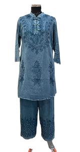 ชุดเกอร์ต้าผ้าฝ้าย2ชิ้นปักลายสำหรับผู้หญิงทำด้วยมือขายดี - Product Image 3