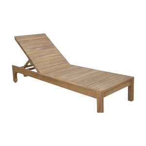 Tumbona de Madera de Teca con Cojín, Muebles de Patio Reclinables para Exteriores, Diseño Contemporáneo - Product Image 5