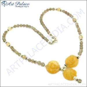 Aventurine jaune et Quartz fumé collier de perles à la mode collier de pierres précieuses à la mode - Product Image 1