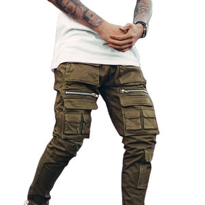 Pantalones cargo para hombre de tela de algodón transpirable, los más vendidos, de ajuste relajado, con múltiples bolsillos, para uso casual. - Product Image 3