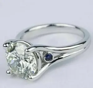 Women's Round Simulated Diamond Engagement Wedding <b>Ring</b> <b>925</b> Sterling <b>Silver</b> - Product Image 4