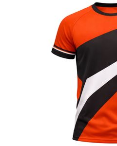 Camiseta Deportiva Personalizada para Hombre, Naranja y Negra, de Secado Rápido, Poliéster y Elastano, para Gimnasio, Running, Entrenamiento, Manga Corta, con Estampado Personalizado - Product Image 3