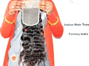 Extensions de cheveux humains vietnamiens, closure 5*5, ondulations naturelles lâches, tissage machine, double ondulation profonde, cuticules alignées - Product Image 6