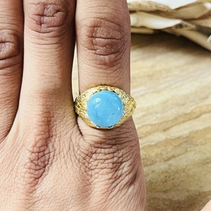 Anillos de Calcedonia de Diseño Moderno, Anillos Tribales de Latón para Mujer, Chapados en Oro de 18k, Joyería Vintage de Alta Gama para Venta al Por Mayor/OEM/ODM - Product Image 6