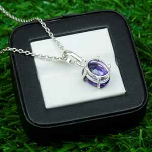 Colgante Ovalado de Alejandrita, Plata de Ley 925, Joyería Hecha a Mano con Piedras Preciosas Naturales, Regalo para Mujer, Venta al por Mayor - Product Image 3