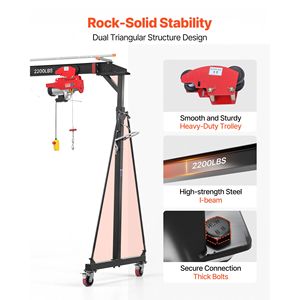 Pont roulant réglable de 2200 lb de capacité, élévateur d'atelier portable avec chariot manuel - Product Image 3