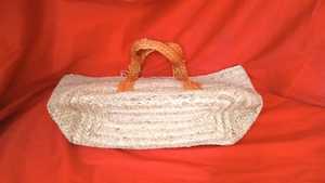 Bohemian Straw Tote Bag With Orange Handles And <b>White</b> Tassel For <b>Women</b> Beach Casual Use Lightweight <b>Handbag</b> - Product Image 6