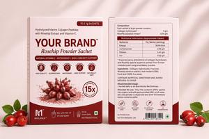 Vitamine C pour une peau éclatante et le soutien immunitaire – 15 sachets de poudre de rose musquée avec peptides de collagène marin - Product Image 2