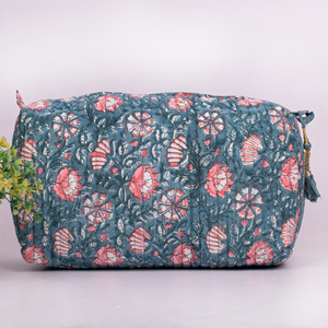 Handmade Eco-Friendly Bohemian Floral Prints Unisex Reusable Lightweight Multi-Function <b>Travel</b> <b>Pouch</b> Durable Cotton Cosmetic Bag - Product Image 3