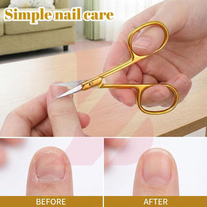 Produit tendance de couleur dorée, outil de soin personnel, ciseaux à cuticules pour couper les peaux mortes, lame droite et tranchante, personnalisation possible. - Product Image 5