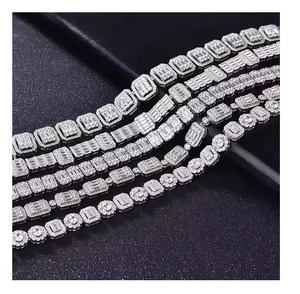 Collar de cadena de tenis con moissanita engastada, joyería de lujo estilo hip hop para hombres y mujeres - Product Image 6