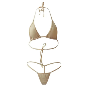 Conjunto de Bikini Personalizado con Logo Frontal, Bikini Sexy de Dos Piezas con Bloques de Color, Corte Alto, Secado Rápido, Conjuntos de Sujetador para Mujer - Product Image 3