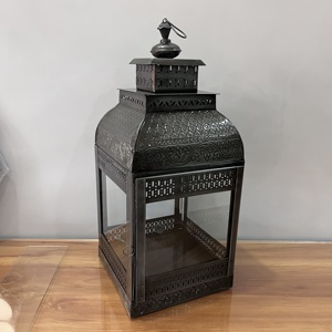 Artisan Design Moroccan <b>Brass</b> Iron Glass <b>Lantern</b> Decorative Candle Holder Vintage Style Home Wedding Ramadan Hotel - Product Image 5
