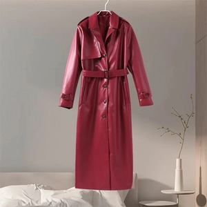Vestes d'hiver en cuir de vachette de qualité supérieure pour femmes, manteaux longs en peau de mouton en gros, manteaux longs en cuir véritable haut de gamme pour femmes - Product Image 5