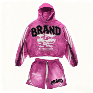 Conjunto Deportivo Ecológico sin Costuras con Capucha, Ropa Urbana de Manga Larga con Cordón Ajustable y Pantalones Cortos, Unisex para Adultos, Ropa de Otoño - Product Image 4