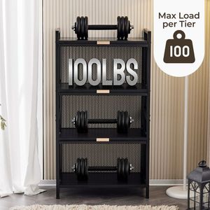 Mobiletto Multifunzionale a 4 Ripiani per Soggiorno con Porta, Porta Pane, Dispensa e Supporto per Microonde - Product Image 4
