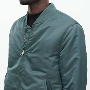 Chaqueta Bomber para Hombre, Color Verde Azulado, Cierre de Cremallera, Cuello Alto, Informal, Impermeable, para Invierno - Product Image 2
