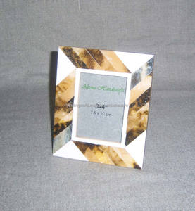 Cadres photo en MDF faits à la main de qualité supérieure, carrés, horizontaux, élégants, avec incrustation de résine polie, design minimaliste vintage, décoration pour la maison et le bureau - Product Image 4