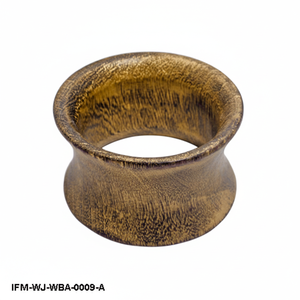 Vintage-<b>Inspired</b> Handcrafted Wood Bangle Flared Wide Cuff Statement Piece Textured Bronze-Tone Antique Finish Wooden Jewelry - Product Image 2
